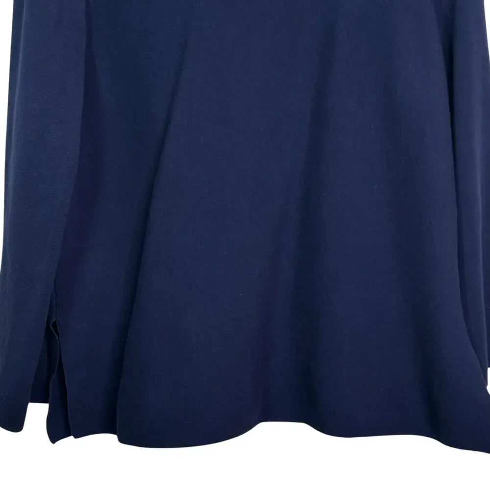 COS Size Small Navy Blue Cotton Mock Neck Pullover Sweater
